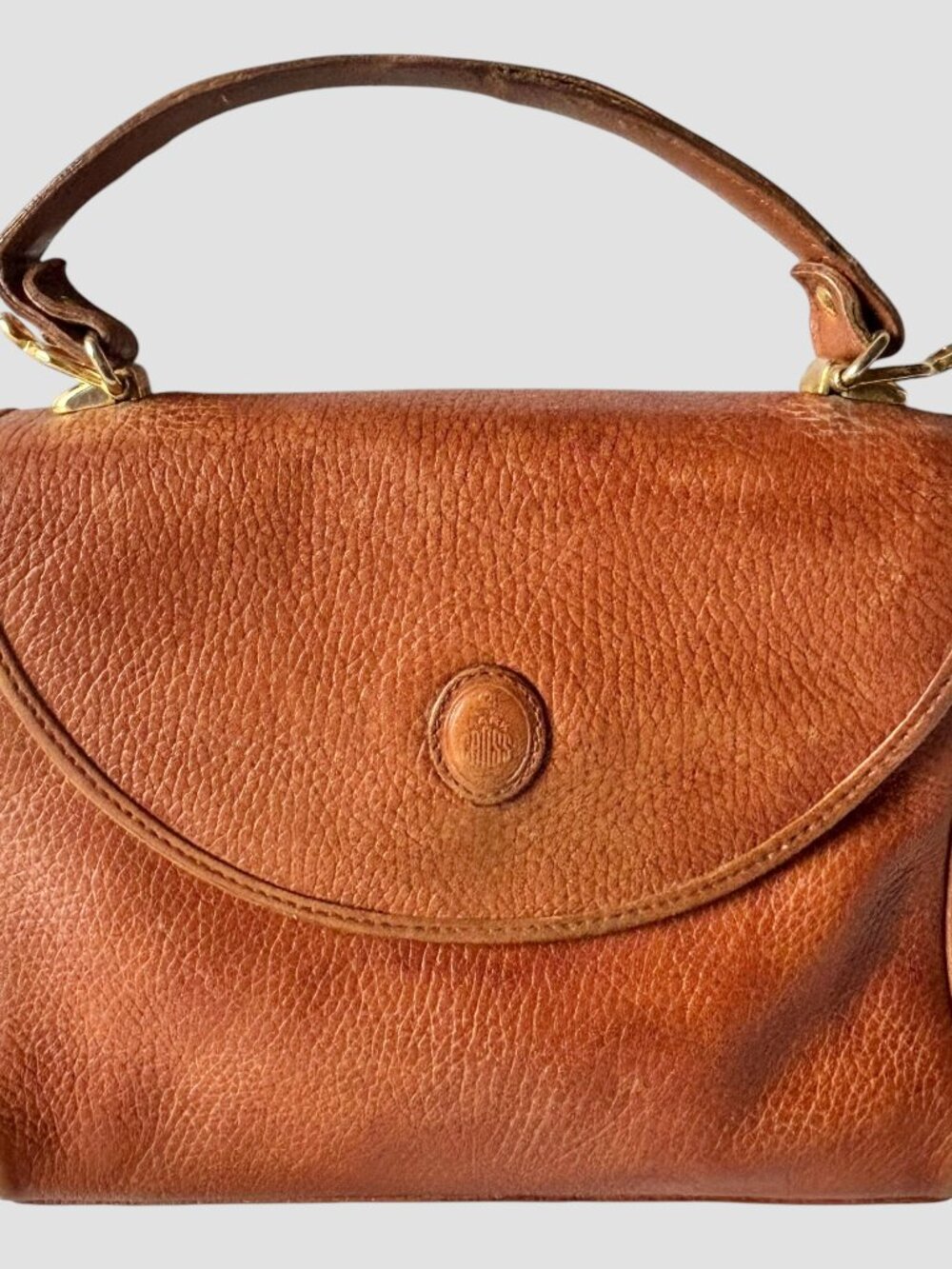Mark Cross Brown Pebbled Leather Handbag Purse